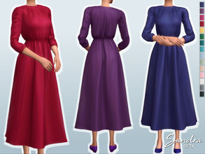 Sims 4 — Sandra Dress by Sifix2 — - New mesh - 15 swatches - Base game compatible - HQ mod compatible - Teen - Young