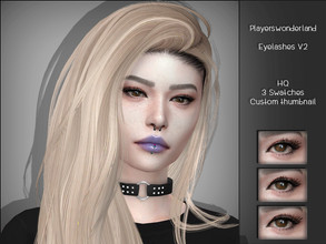 Sims 4 — PW 3D Eyelashes V2 by PlayersWonderland — _HQ _3 Swatches _Custom thumbnail _Known problems: With some alpha