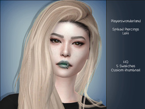 Sims 4 — Spiked Piercing LEFT by PlayersWonderland — _HQ _Custom thumbnail _5 Swatches