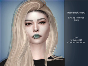Sims 4 — Spiked Piercing RIGHT by PlayersWonderland — _HQ _Custom thumbnail _5 Swatches
