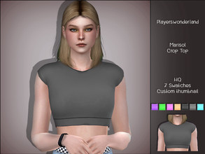 Sims 4 — Marisol Crop Top by PlayersWonderland — HQ Custom thumbnail 7 Swatches