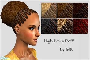 Sims 2 — High Afro Puff by Lola — Part Of My Afro-Carribean Collection. Braided Hair & Going Up Into A Large Afro