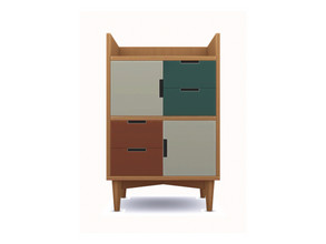 Sims 4 — Willow Dresser V2 by greyzonesims — This dresser with a shelf is part of the GreyZone Sim Willow Collection Tiny