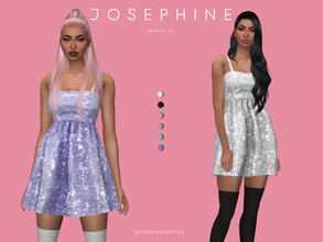 Sims 4 — JOSEPHINE | dress v1 by Plumbobs_n_Fries — New Mesh Sparkly Short Dress Female | Teen - Elders Hot Weather