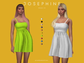 Sims 4 — JOSEPHINE | dress v2 by Plumbobs_n_Fries — New Mesh Short Dress Female | Teen - Elders Hot Weather Enabled 10