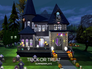 Sims 4 — Trick or Treat by Summerr_Plays — Spooky and Creepy and guarded buy a nest of nasty spiders, this little house