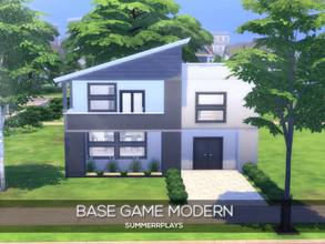 Sims 4 — Base Game Modern by Summerr_Plays — A little modern house built using only base game items. With two bedrooms