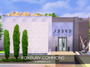 Sims 4 — Foxbury Commons by Summerr_Plays — The newly renovated commons include everything your sims need to succeed at