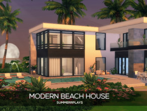 Sims 4 — Modern Beach House by Summerr_Plays — Living the luxury life in Sulani. Two large bedrooms and bathrooms, a