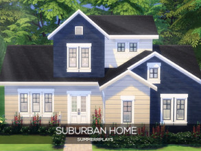 Sims 4 — Suburban Home by Summerr_Plays — Typical American suburban home with two bedrooms, two bathrooms, and an open