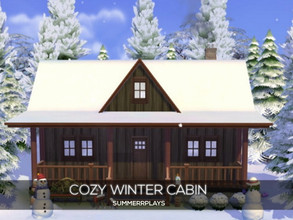 Sims 4 — Cozy Winter Cabin by Summerr_Plays — A cozy little cabin nestled in the woods. Perfect for a family getaway. One