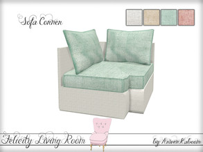 Sims 4 — Felicity Living Room - Sofa Corner by ArwenKaboom — Corner part for the modular sofa. Base game object.