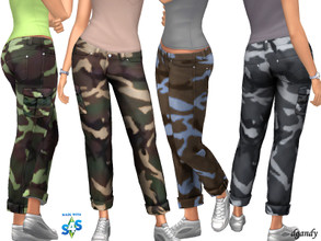 Sims 4 — Camo 20200605 by Dgandy — Base game item Bottoms: Everyday Athletic 4 colors