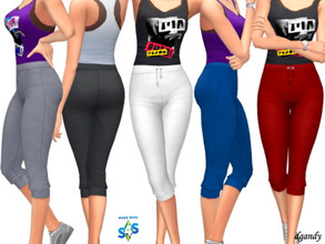 Sims 4 — Capris 20200604 by Dgandy — Base game item Bottoms: Everyday Athletic 5 colors