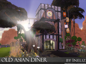 Sims 4 — Old Asian Diner by Ineliz — This old restaurant is full of charm and tasty sea food that your sims can come and