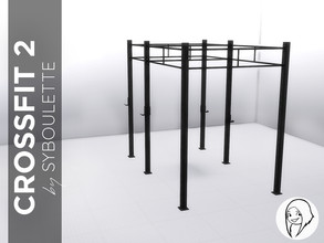 Sims 4 — Crossfit Cage Rig by Syboubou — This cage rig offers several spaces to train with adjustable supports to hold a