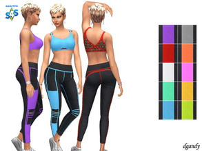 Sims 4 — Leggings and Top Set by Dgandy — Base game item Tops and Bottoms: Everyday Athletic Top - Swimwear 10 colors