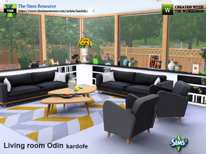 Sims 3 — kardofe_Living room Odin by kardofe — 1950s Nordic style room, with sofa, armchair, coffee table, a window