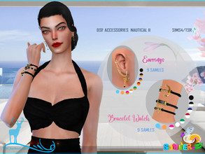 Sims 4 — DSF ACCESSORIES NAUTICAL II by DanSimsFantasy — Elegant nautical-style accessories. Content: 1. Gold earring