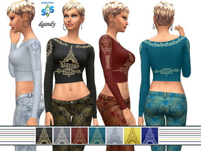 Sims 4 — Top 202006_08 by Dgandy — Base game item Tops: Everyday Athletic Party 7 colors