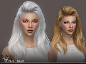 Sims 4 — WINGS-TZ0607 by wingssims — This hair style has 20 kinds of color File size is about 18MB Hope you like it!