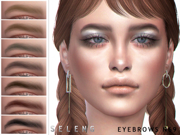 Sims 4 — Eyebrows N69 by Seleng — Female and male 10 colours Custom Thumbnail The picture was taken with HQ mod Happy