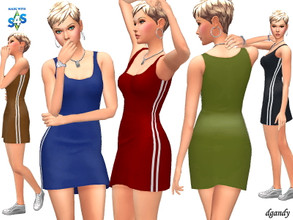 Sims 4 — Dress 202006_10 by Dgandy — Base game item Outfits: Everyday 5 colors