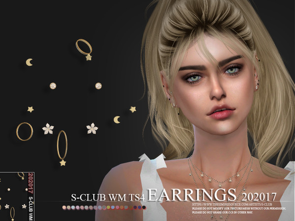 Sims 4 — S-Club ts4 WM EARRINGS 202017 by S-Club — Earrings, 8 swatches, hope you like, thank you.