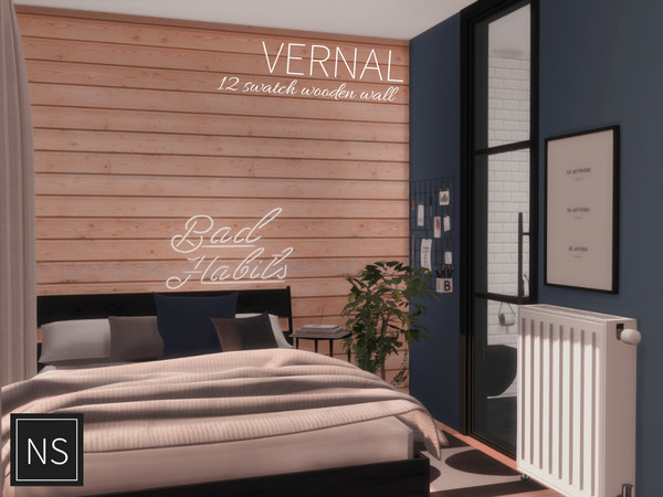Sims 4 — Networksims - Vernal Walls by networksims — Wooden plank walls in 12 colour swatches (2 pale brown, 10