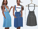 Sims 4 — Denim Skirt with Spaghetti Straps by Sims_House — Denim Skirt with Spaghetti Straps 7 color options.