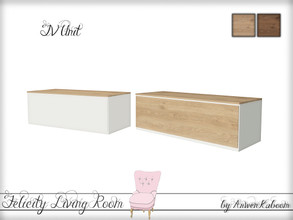 Sims 4 — Felicity Living Room - TV Unit by ArwenKaboom — Base game cabinet 1x1 with TV slot.