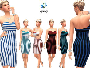 Sims 4 — Dress 202006_13 by Dgandy — Base game item Outfits: Everyday Formal Party 6 colors