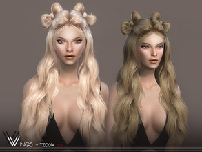 Sims 4 — WINGS-TZ0614 by wingssims — This hair style has 20 kinds of color File size is about 18MB Hope you like it!