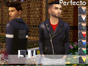Sims 4 — Perfecto by Delise2 — The perfecto. Version with a t shirt, and with turtle neck 3 patterns for the perfecto,