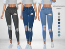 Sims 4 — So Distressed Pants by Puresim — Ripped jeans - 8 swatches - teen to elder Enjoy!!