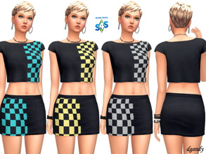 Sims 4 — Top and Skirt 202006_1415 by Dgandy — Base game item Tops and Bottoms: Everyday Party 7 colors