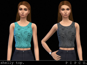Sims 4 — Shelly Top. by Pipco — a stylish patterned tank top.