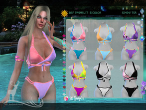 Sims 4 — DSF SWIMSUIT BICOLOR by DanSimsFantasy — Feel the harmony of this swimsuit by exhibit double color, is fitted to