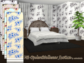 Sims 4 — MB-OpulentWallwear_Exotica by matomibotaki — MB-OpulentWallwear_Exotica, floral allover patterned wallpaper with