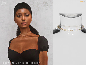 Sims 4 — Chain Link Choker by jwofles-sims — A simple chain choker/necklace for female sims, coming in 3 metal colours.