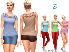 Sims 4 — Top 20200617 by Dgandy — Base game item Tops: Everyday Athletic sleep 5 colors