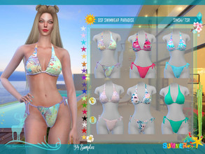 Sims 4 — DSF SWIMWEAR PARADISE top by DanSimsFantasy — A cordial greeting. This top corresponds to the Paradise swimsuit,