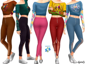 Sims 4 — Pants 202006_18 by Dgandy — Base game item Bottoms: Everyday Athletic Party 5 colors