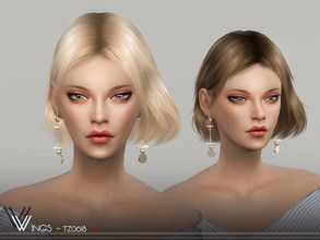 Sims 4 — WINGS-TZ0618 by wingssims — This hair style has 20 kinds of color File size is about 15MB Hope you like it!