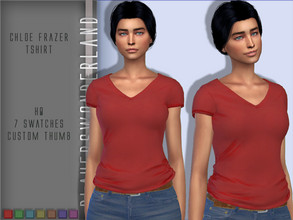 Sims 4 — Chloe Frazer Tshirt by PlayersWonderland — HQ 7 Swatches Custom thumbnail
