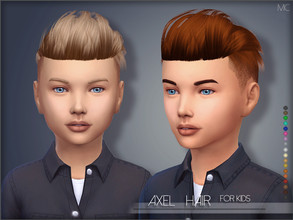 Sims 4 — Mathcope Axel Hair Kids by mathcope2 — Specifications: *Hat compatible. *EA maxis match colors and more *Male