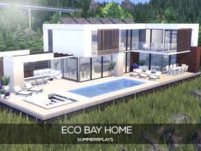 Sims 4 — Eco Bay Home by Summerr_Plays — This modern eco-home is located in the beautiful Brindleton bay. With
