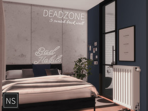 Sims 4 — Networksims - Dead Zone Walls by networksims — Large concrete wall panels in 5 greyscale colour swatches.