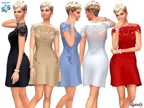 Sims 4 — Dress 202006_20 by Dgandy — Base game item Outfits: Formal Party 5 colors