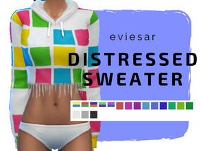 Sims 4 — Distressed Sweater by EvieSAR — - basegame - 17 swatches - custom thumbnails - teen to elder - all lods - not